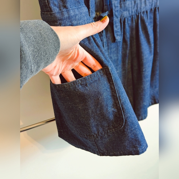 WORKWARE Indigo Slub tie-front Denim Gilet Vest - M/L - Picture 5 of 6